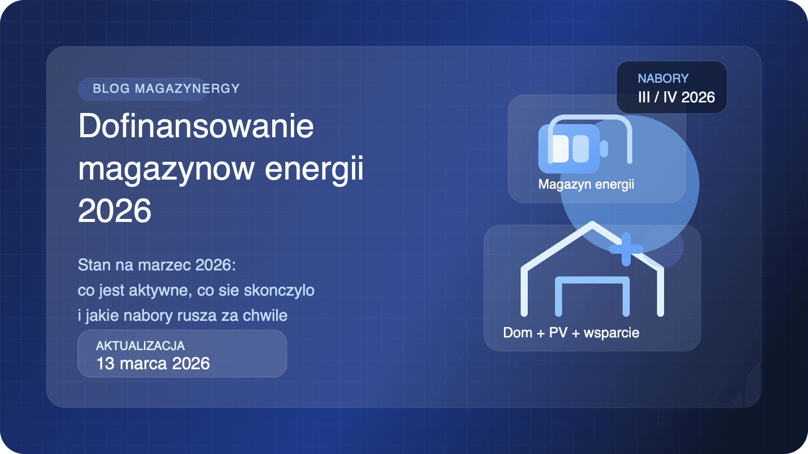 Dofinansowanie do magazynu energii w 2026 roku: co jest dostępne dziś, a co ruszy za chwilę
